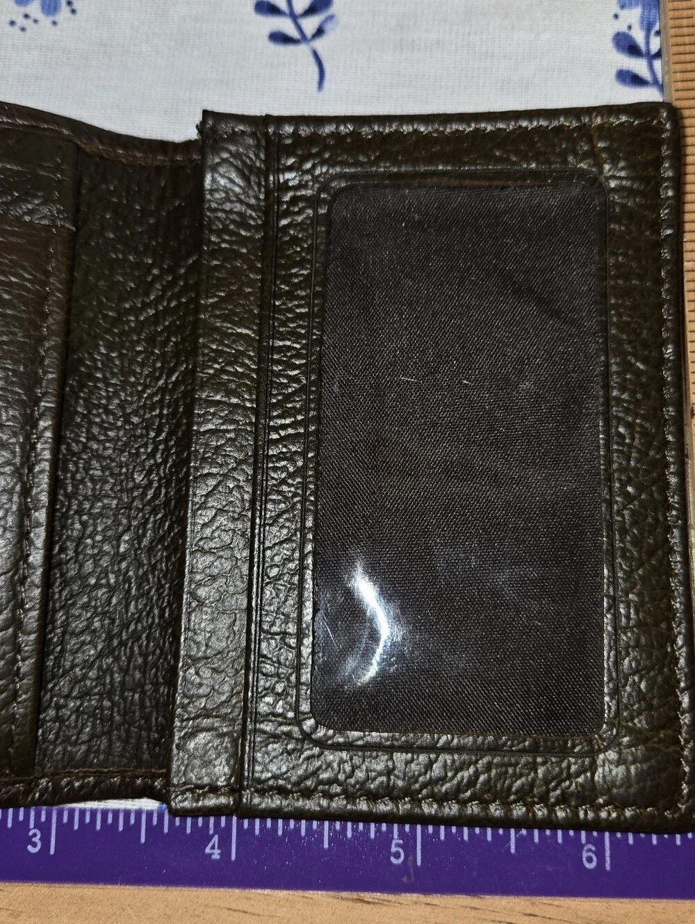 American Bison Leather Mens Wallet, Brown Leather